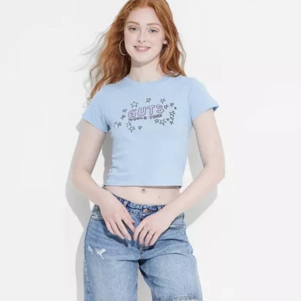 NEW Women's Olivia Rodrigo Guts Tour Songs Double-Sided T-Shirt